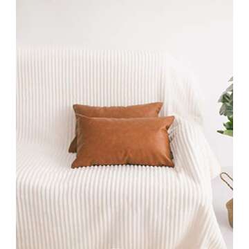 Stylish Faux Leather Lumbar Pillow Cover for Modern Spaces