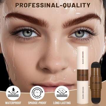 UCANBE 25PCS Eyebrow Stamp Stencil Kit With Dual-Color Eyebrow Stamp Pomade,20 Reusable Eyebrow Stencils,Finising Powder,Brush,Eyebrow Razor,Zipper Pouch,Waterproof Eye Brow Stamping and Shaping Kit04