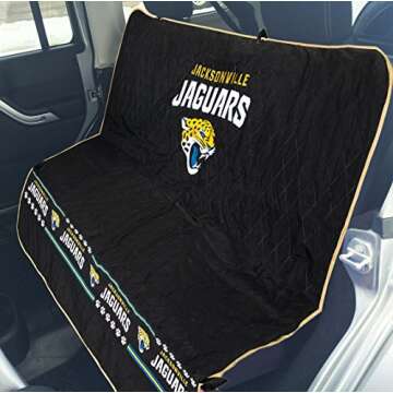 NFL CAR SEAT COVER - JACKSONVILLE JAGUARS Waterproof, Non-slip BEST Football LICENSED PET SEAT cover for DOGS & CATS.