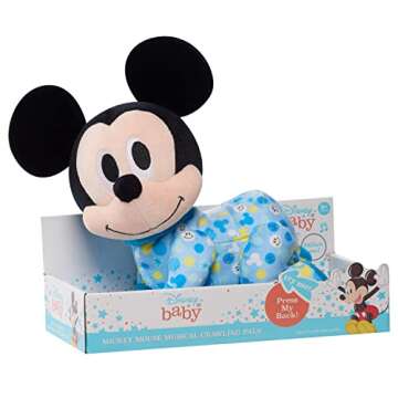 Disney Baby Musical Crawling Pals Plush, Mickey Mouse, Interactive Crawling Plush, Stuffed Animal, Officially Licensed Kids Toys for Ages 09 Month by Just Play