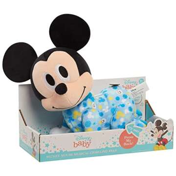 Disney Baby Musical Crawling Pals Plush, Mickey Mouse, Interactive Crawling Plush, Stuffed Animal, Officially Licensed Kids Toys for Ages 09 Month by Just Play