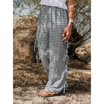 Sunloudy Y2K Gingham Pants for Trendy Summer Style