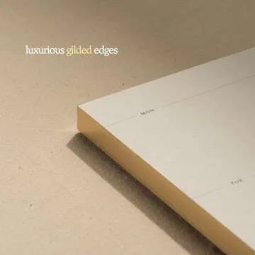 Daily and Weekly To-Do List Notepad – Desk Pad for Work and Study, Gold, 11.7x8.3 Inches