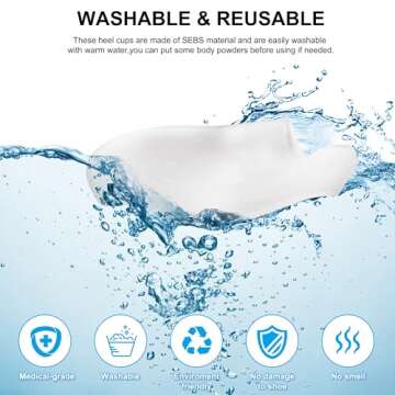 4 Pairs Gel Heel Protectors, Silicone Heel Cups for Heel Pains,Cracked Heels, Heel Spurs, Plantar Fasciitis,Unisex Fit Gel Heel Pads,Heel Pain Relief for Men Women Teens