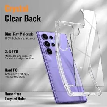 Oterkin for Samsung Galaxy S24 Ultra Case Clear, [20X Anti-Yellowing] S24 Ultra Phone Case with [Built-in 4 Airbags][10FT Military Grade Protection] [Crystal Transparent Slim] Case (Clear)