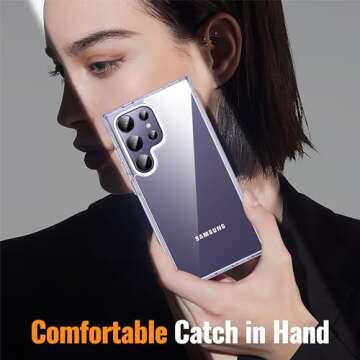 Oterkin for Samsung Galaxy S24 Ultra Case Clear, [20X Anti-Yellowing] S24 Ultra Phone Case with [Built-in 4 Airbags][10FT Military Grade Protection] [Crystal Transparent Slim] Case (Clear)