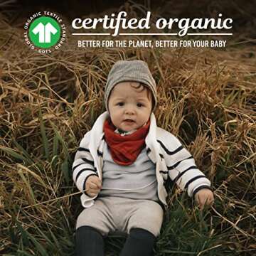 Kishu Baby Indi GOTS Organic Muslin Baby Bandana Bibs for Boys and Girls, 4-Way Reversible Drool Bib Set