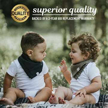 Kishu Baby Indi GOTS Organic Muslin Baby Bandana Bibs for Boys and Girls, 4-Way Reversible Drool Bib Set