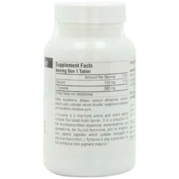 Source Naturals L-Tyrosine 500mg Free Form Amino Acid - 100 Tablets (Pack of 3)