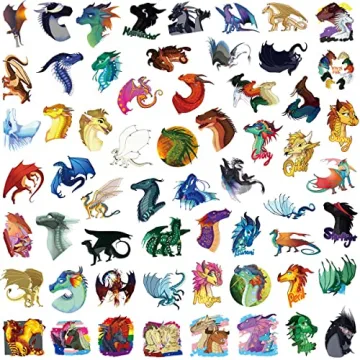 Wings of Fire Dragon Stickers Pack - 60 Unique Vinyl Decals