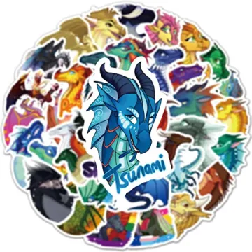 Wings of Fire Dragon Stickers Pack - 60 Unique Vinyl Decals