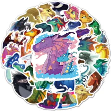 Wings of Fire Dragon Stickers Pack - 60 Unique Vinyl Decals