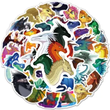 Wings of Fire Dragon Stickers Pack - 60 Unique Vinyl Decals