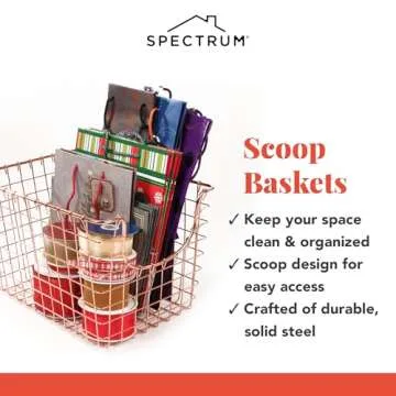 Spectrum Wire Basket – Stylish Copper Storage Organizer