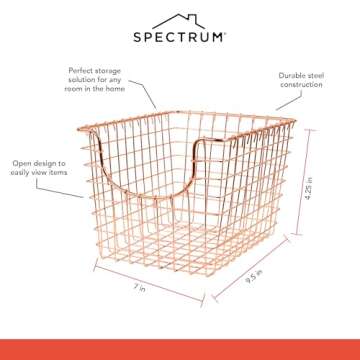 Spectrum Wire Basket – Stylish Copper Storage Organizer