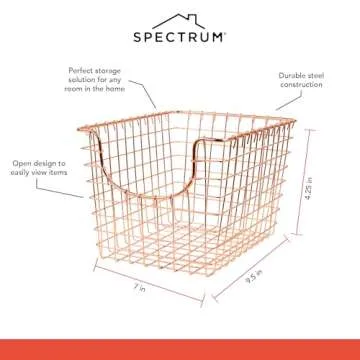Spectrum Wire Basket – Stylish Copper Storage Organizer