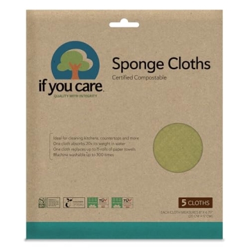 Eco-Friendly Sponge Cloths – 5 Pack, 100% Natural, Super Absorbent & Reusable
