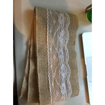 Burlap Chair Sashes with Lace for Rustic Weddings