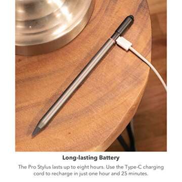 ZAGG Pro Stylus with Active & Capacitive Tips, Palm Rejection, Tilt Recognition, Instant Bluetooth P...