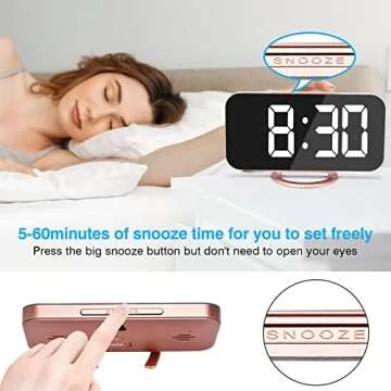 Stylish Dual USB Alarm Clock with LED Display