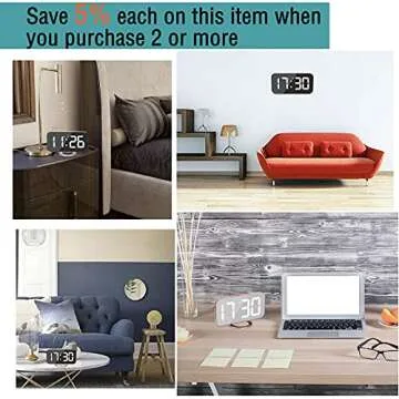 Stylish Dual USB Alarm Clock with LED Display