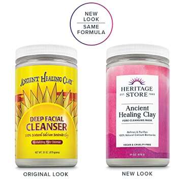 Heritage Store Ancient Healing Clay Pore-Cleansing Mask | Refines & Purifies with 100% Natural Calci...