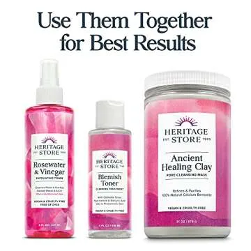 Heritage Store Ancient Healing Clay Pore-Cleansing Mask | Refines & Purifies with 100% Natural Calcium Bentonite | 31oz