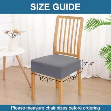 Smiry Waterproof Seat Covers for Dining Room Chairs Set of 6, Stretch Jacquard Removable Washable Ch...
