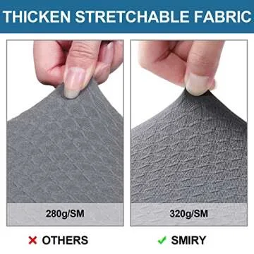 Smiry Waterproof Seat Covers for Dining Room Chairs Set of 6, Stretch Jacquard Removable Washable Chair Seat Slipcovers Protector, No Rear Covers, Grey