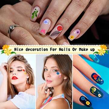 Nuanchu 167 Pcs Real Dried Pressed Flowers Natural Dried Flowers Colorful Daisy Mixed Wildflowers Leave for DIY Candle Resin Nails Jewelry Pendant Crafts Floral Art(Fresh Color)