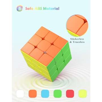 Speed Cube: Roxenda Profession 3x3x3 Speed Cube - Fast Smooth Turning - Solid Durable & Stickerless Frosted, Best 3D Puzzle Magic Toy - Turns Quicker Than Original
