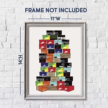 Stacked Shoebox Collection - Hypebeast Sneaker Poster - Sneakerhead Bedroom Decor Wall Art - 11x14 -...