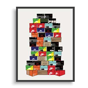 Stacked Shoebox Collection - Hypebeast Sneaker Poster - Sneakerhead Bedroom Decor Wall Art - 11x14 - Unframed