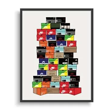 Stacked Shoebox Collection - Hypebeast Sneaker Poster - Sneakerhead Bedroom Decor Wall Art - 11x14 - Unframed