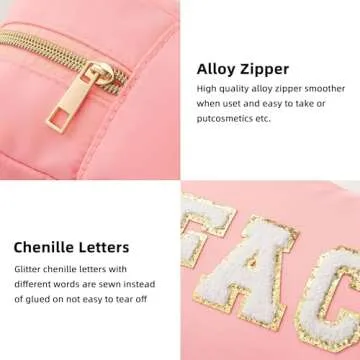 HBselect Stylish Preppy Makeup Bag Set for Women