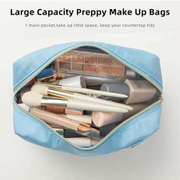 HBselect Stylish Preppy Makeup Bag Set for Women