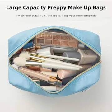 HBselect Stylish Preppy Makeup Bag Set for Women