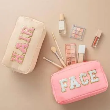 HBselect Stylish Preppy Makeup Bag Set for Women