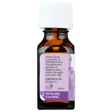Aura Cacia 100% Pure Lavender Essential Oil GC/MS Tested for Purity 15 ml (0.5 fl. oz.) Lavandula angustifolia