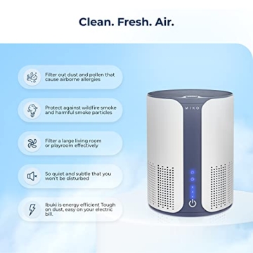 MIKO Air Purifier for Large Rooms with HEPA Filter