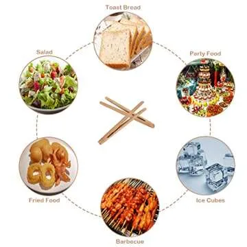 Bamboo Toast Tongs - Safe Serving & Versatile Kitchen Tool