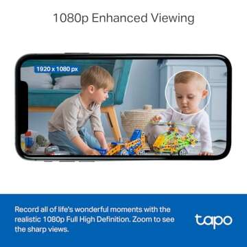 Tapo by TP-Link 1080P Indoor Security Camera for Baby Monitor, Pet Camera w/Motion Detection, 2-Way Audio Siren, Night Vision, Cloud & SD Card Storage, Works w/Alexa & Google Home, C100(4-Pack)