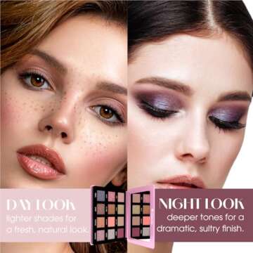 Lamora Nude Pink Eyeshadow Palette - 12 Rose Highly Pigmented Shimmer & Matte Shades - Travel Size Makeup Palette with Mirror