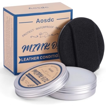 Aosdc Mink Oil Leather Conditioner Cleaner for Leather Boots, Mink Oil Kit 3.52 Oz with Sponge, All-...