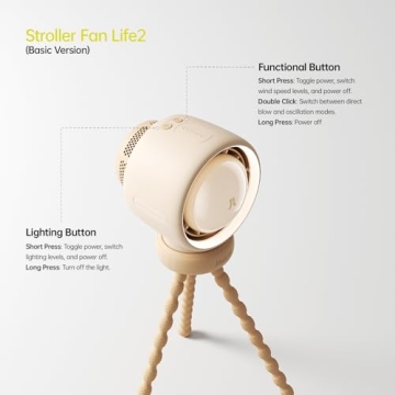 JISULIFE Stroller Fan - Bladeless & Portable Baby Fan