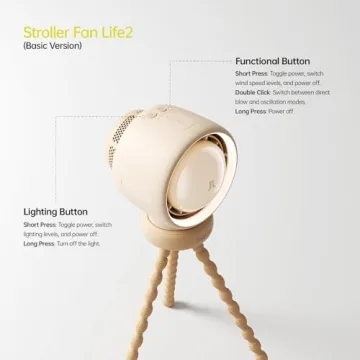 JISULIFE Stroller Fan - Bladeless & Portable Baby Fan