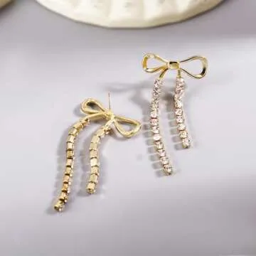 Gold Bow Stud Earrings for Women Stylish Gift