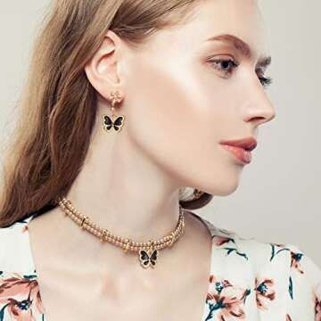 Hicarer 100 Pieces Colorful Butterfly Charms for Jewelry Making Alloy Pendant Jewelry Butterfly Charm for Necklaces Bracelets Earrings DIY Supplies