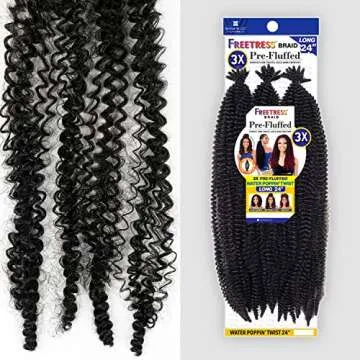 FreeTress Crochet Braids 3X Pre-Fluffed Water Poppin' Twist 24" (3-pack, COPPER)