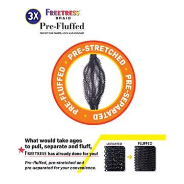 FreeTress Crochet Braids 3X Pre-Fluffed Water Poppin' Twist 24" (3-pack, COPPER)